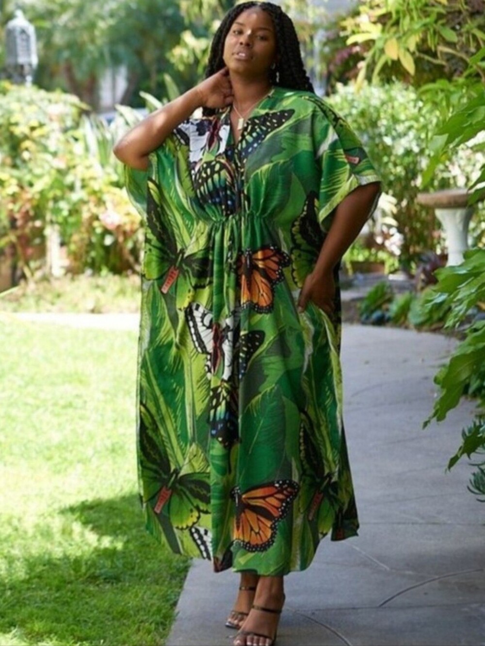 Winlar Butterfly Kaftan Dress - Size OS